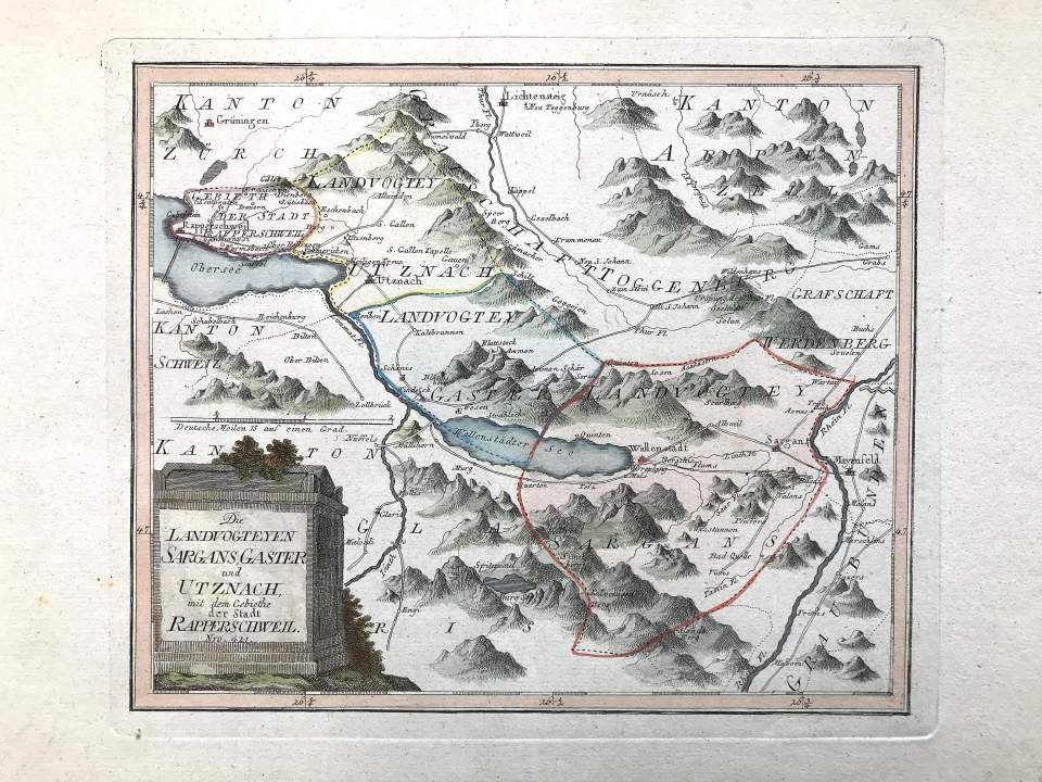 Landkarte der Landvogteien Sargans und Gaster Nr. 421