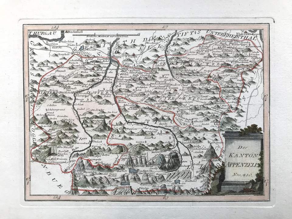Karte des Kantons Appenzell Nr. 410