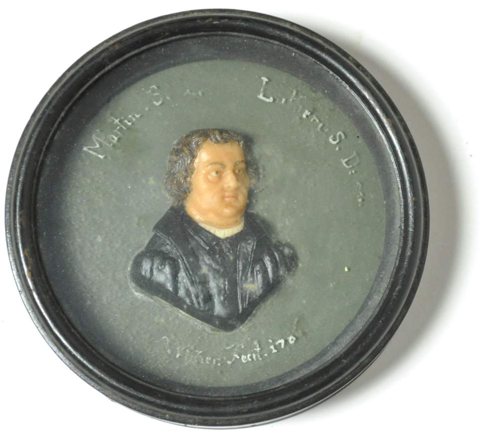 Wachsmedallion, Wachsbild, Martinus Lutherus, Martin Luther