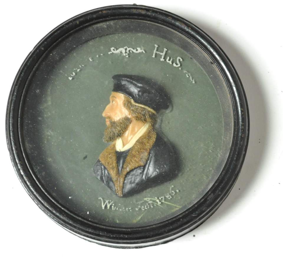 Wachsmedallion, Wachsbild, Johannes Hus