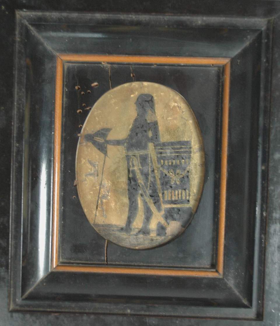 Scherenschnitt auf Gold, Offizier, Empirezeit