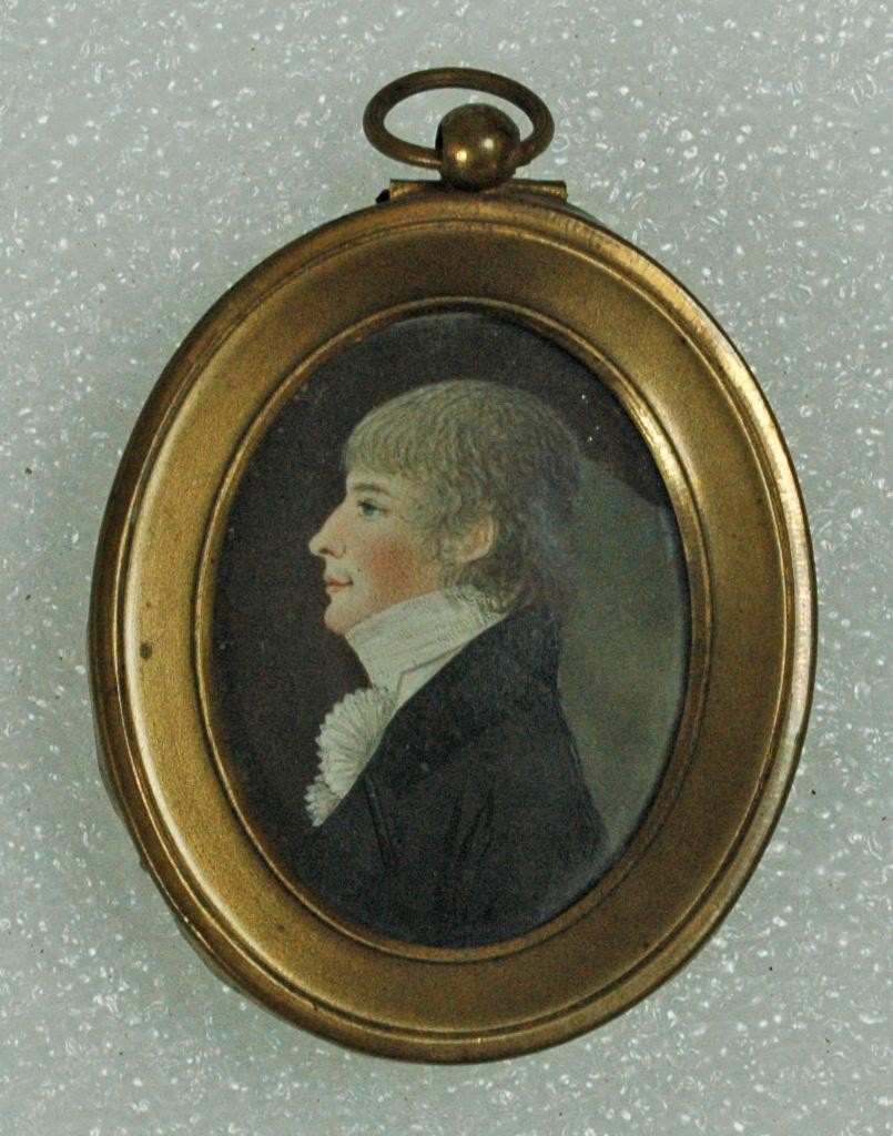Bildnis eines unbekannten jungen Mannes (aus dem Geschlecht Scheitlin, evtl. Bruder des Prof. Peter Scheitlin) (Miniatur)