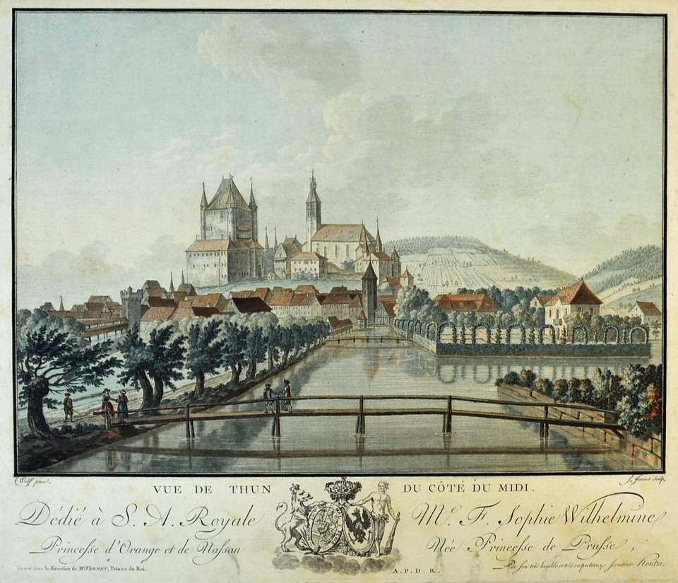 Ansicht der Stadt Thun aus Süden