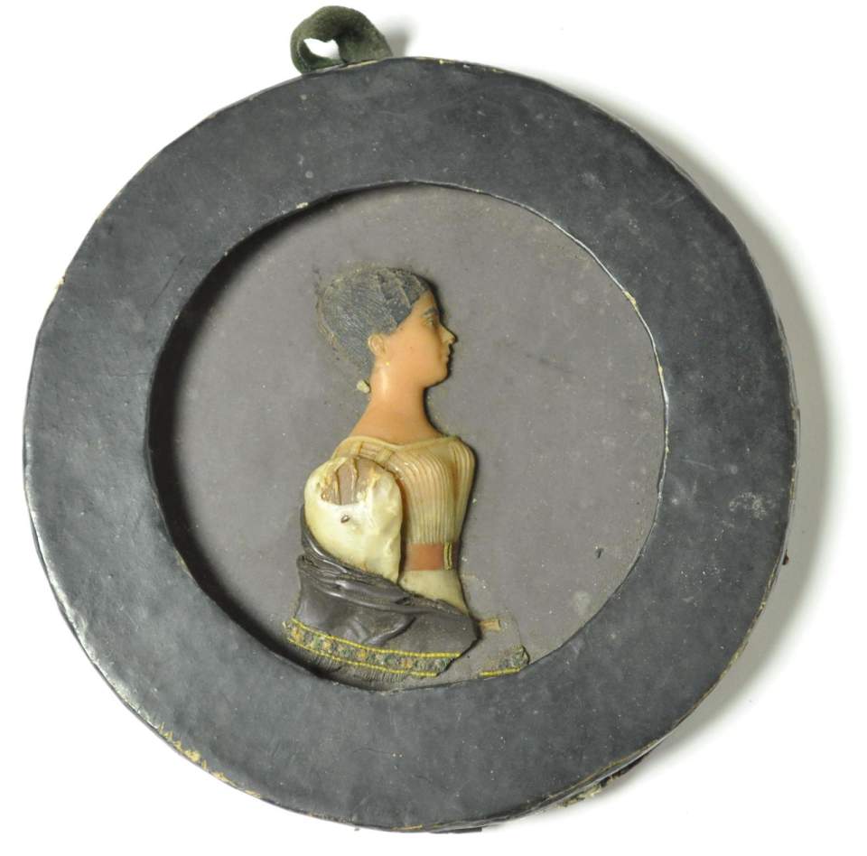 Wachsmedallion, Wachsbild, Junges Mädchen
