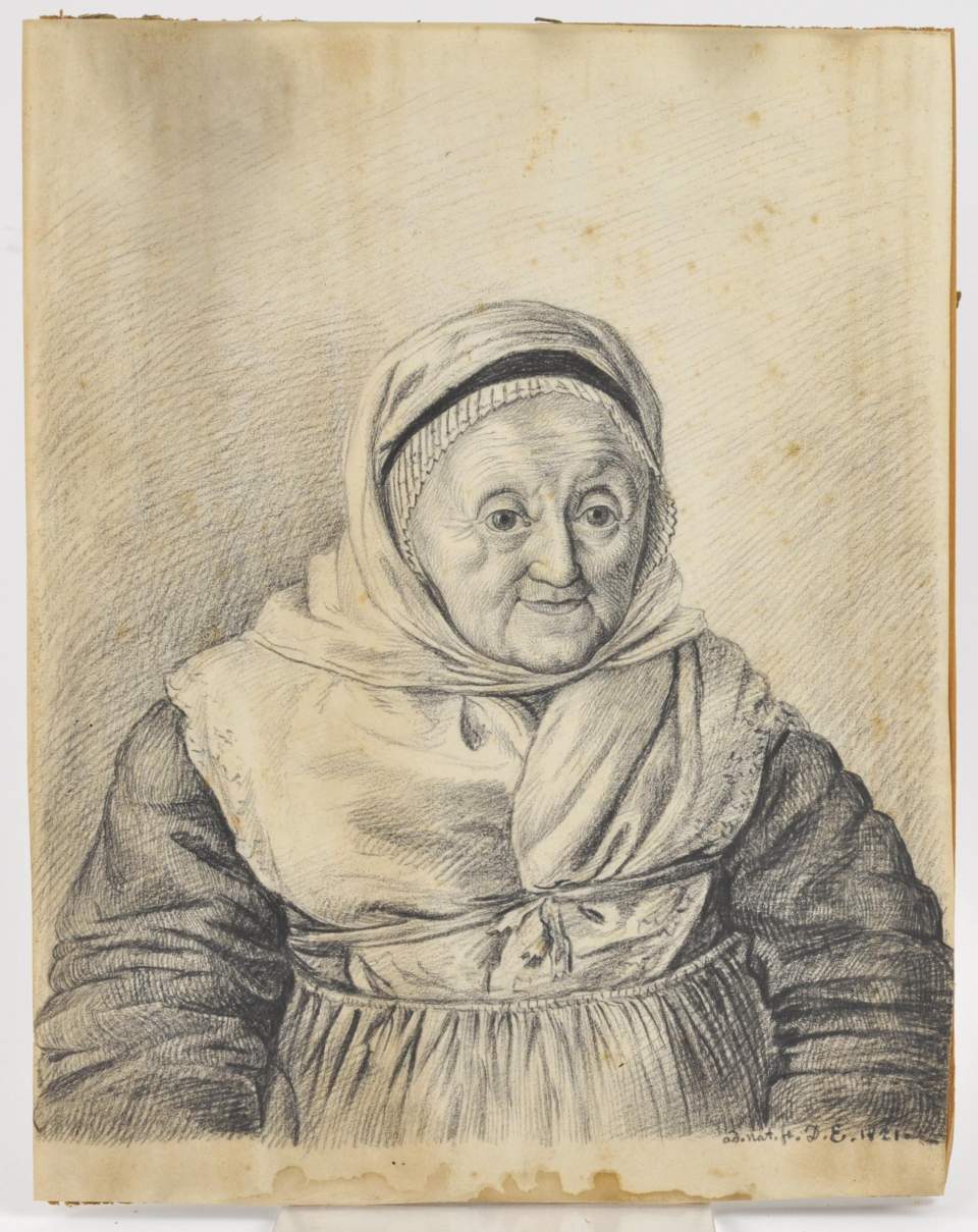 Zeichnung  der Frau des Dekans Christoph Zollikofer, 1734-1813